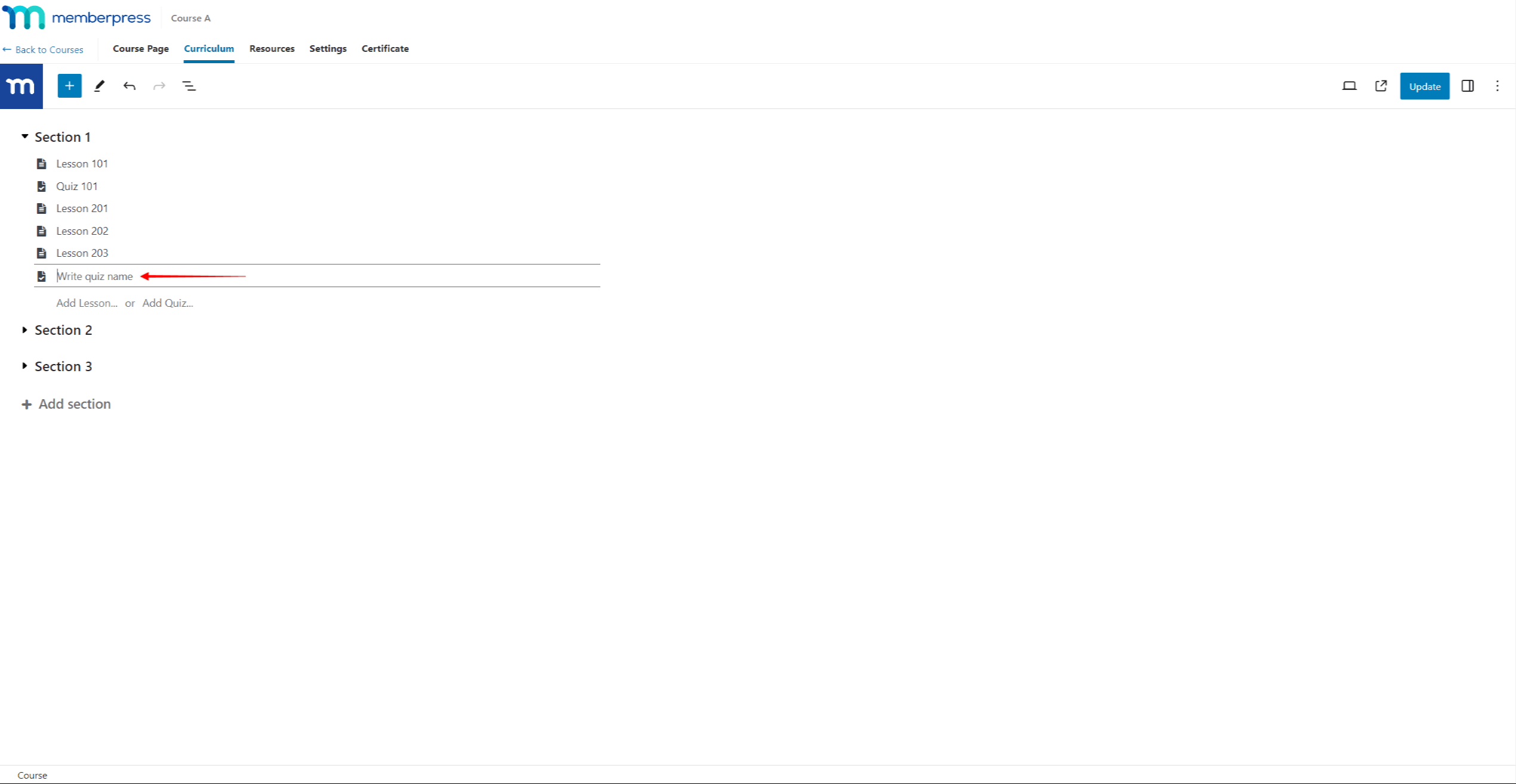 mpcs-quiz-name | MemberPress Adding a Quiz Name